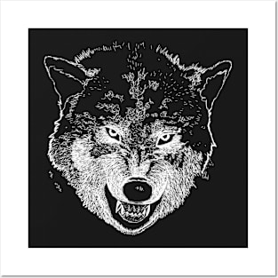 Snarling Wolf Posters and Art